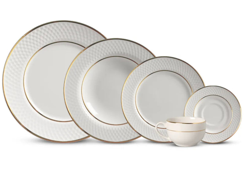 aparelho de jantar 20pcs. split gold filetada