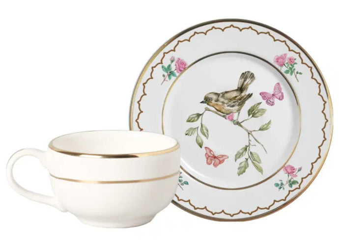 conjunto xícaras de café com pires ø12cm. sweet bird