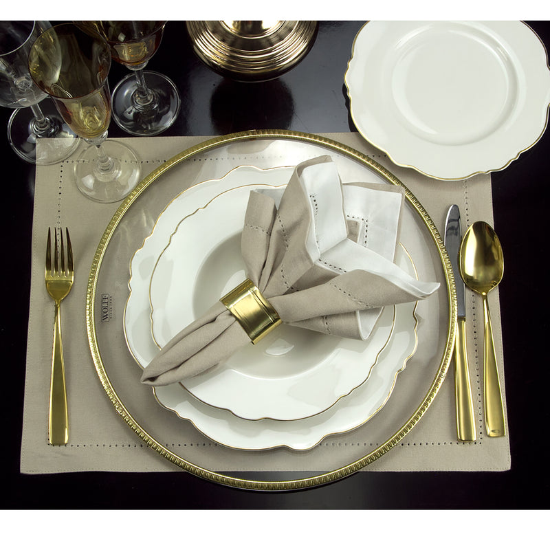 aparelho de jantar 42pcs de  porcelana  maldivas branco com fio de ouro