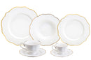 aparelho de jantar 42pcs de  porcelana  maldivas branco com fio de ouro