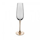 jogo 2 taças de champanhe de vidro com haste ambar classic 230ml