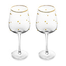 conjunto 2 taças para vinho balls fio de ouro 350ml vidro - wolff