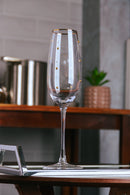 conjunto 2 taças para champanhe balls fio de ouro 220ml vidro