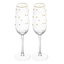 conjunto 2 taças para champanhe balls fio de ouro 220ml vidro