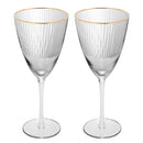 cj 2 taças de vidro p/ vinho c/borda dourada lines 400ml