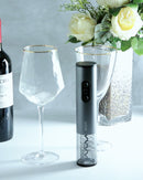 cj 2 taças de vidro p/ vinho c/borda dourada lines 400ml