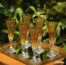 conjunto 6pcs taças cristal ecológico p/ champagne wellington ambar