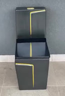 vaso sanitário monobloco black matte com filete dourado