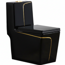 vaso sanitário monobloco black matte com filete dourado