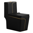 vaso sanitário monobloco black matte com filete dourado