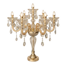 abajur classico com cristais com detalhes dourado