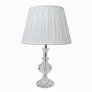 abajur off white com base de cristal 