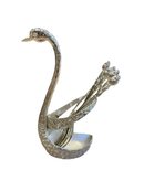 porta colher cisne de metal com 6 colheres prata mod.pauline