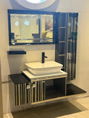 kit lavatório de aço inox