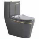 vaso sanitário monobloco grafite matte com filete dourado