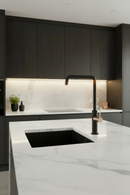 misturador monocomando para cozinha black matte e rosê gold