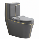 vaso sanitário monobloco com caixa acoplada grafite com dourado 