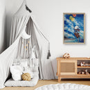 quadro infantil com vidro e moldura - 75x55 cm