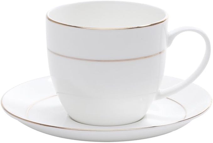 aparelho de jantar 42 peças porcelana fio de ouro mônaco branco