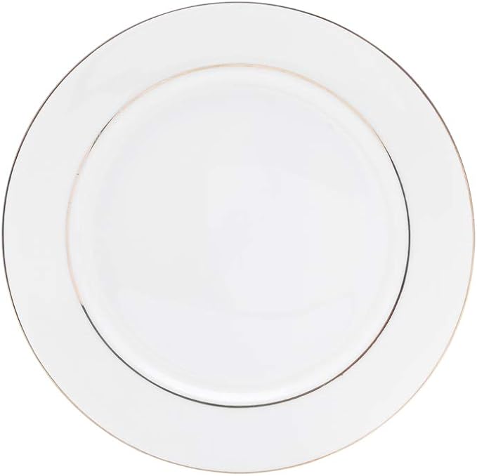 aparelho de jantar 42 peças porcelana fio de ouro mônaco branco