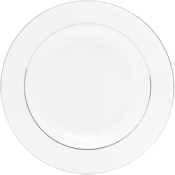 aparelho de jantar 42 peças porcelana fio de ouro mônaco branco