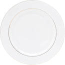 aparelho de jantar 42 peças porcelana fio de ouro mônaco branco