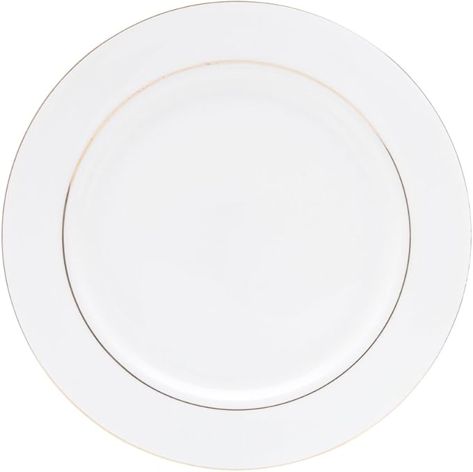 aparelho de jantar 42 peças porcelana fio de ouro mônaco branco