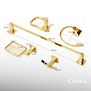 kit acessórios de banheiro, metal dourado - 5 peças