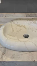 cuba de cerâmica com efeito marmorizado