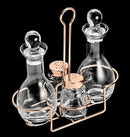 galheteiro aço inox rosê 4 peças 20,5x11cm wolff