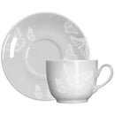 estojo 6 xícaras com pires para café borboleta