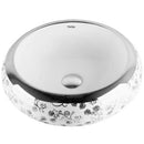 cuba de cerâmica branca com detalhes prata