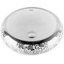 cuba de cerâmica branca com detalhes prata