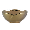 cuba de cerâmica em formato de flor metalizada rosê gold