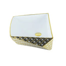 cuba de cerâmica branca com detalhes dourado