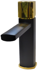 misturador monocomando para lavatório black matte e dourado
