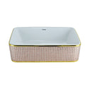 cuba de cerâmica com aplicações a laser em mosaico de vidro