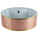 cuba de cerâmica com aplicações a laser em mosaico de vidro