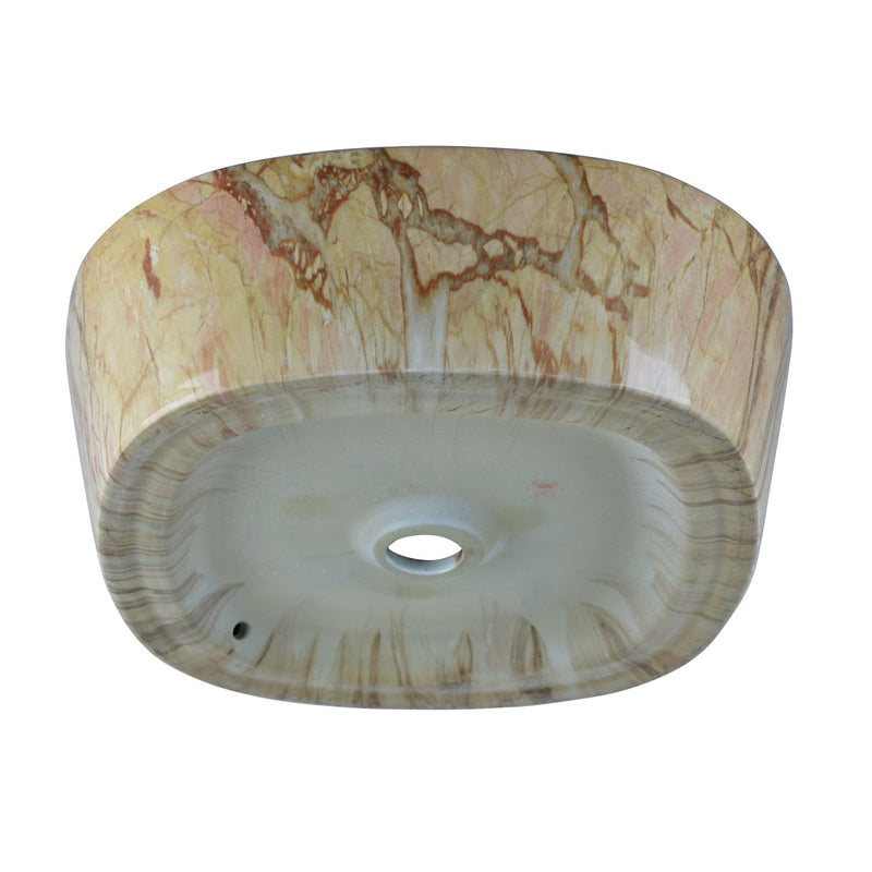 cuba de cerâmica com efeito marmorizado