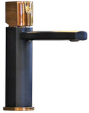 misturador monocomando para lavatório black matte e rosê gold