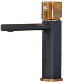 misturador monocomando para lavatório black matte e rosê gold