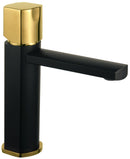misturador monocomando para lavatório black matte e dourado