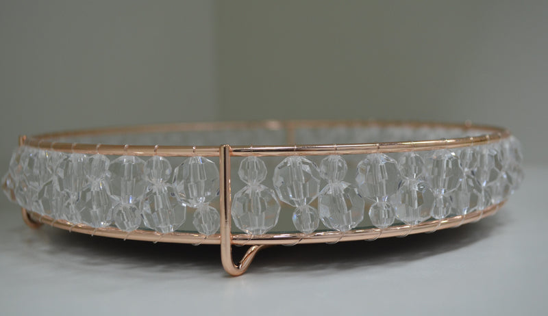 bandeja artesanalle cristal duplo- rosê gold- 20cm