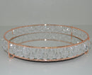 bandeja artesanalle cristal duplo- rosê gold- 20cm