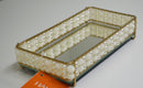 bandeja artesanalle pérola renda- golden- 10x20cm