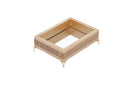 bandeja mdf dourada com pedrarias - 20x14x6,5 cm
