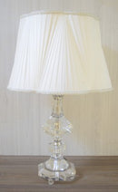 abajur de mesa com base de cristal