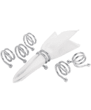 conjunto 6 peças anéis pra guardanapo cromada espiral 4x4