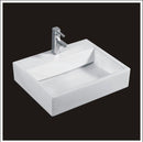 cuba de cerâmica branca com válvula oculta