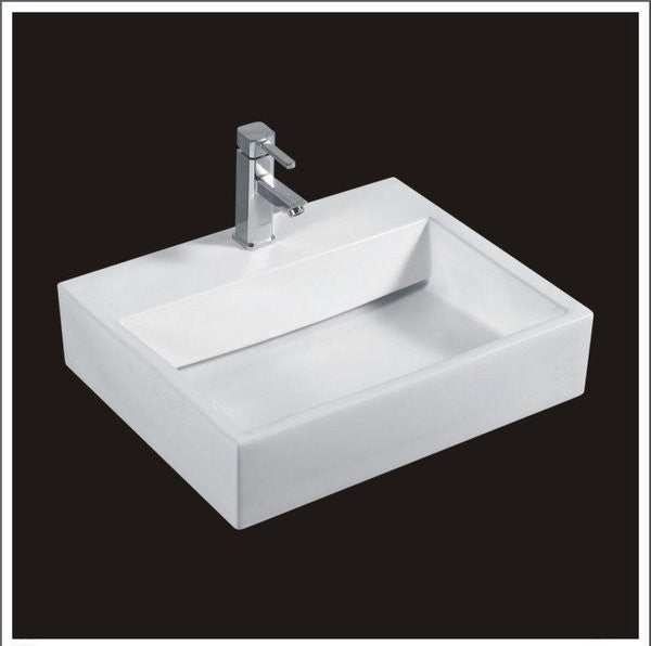 cuba de cerâmica branca com válvula oculta